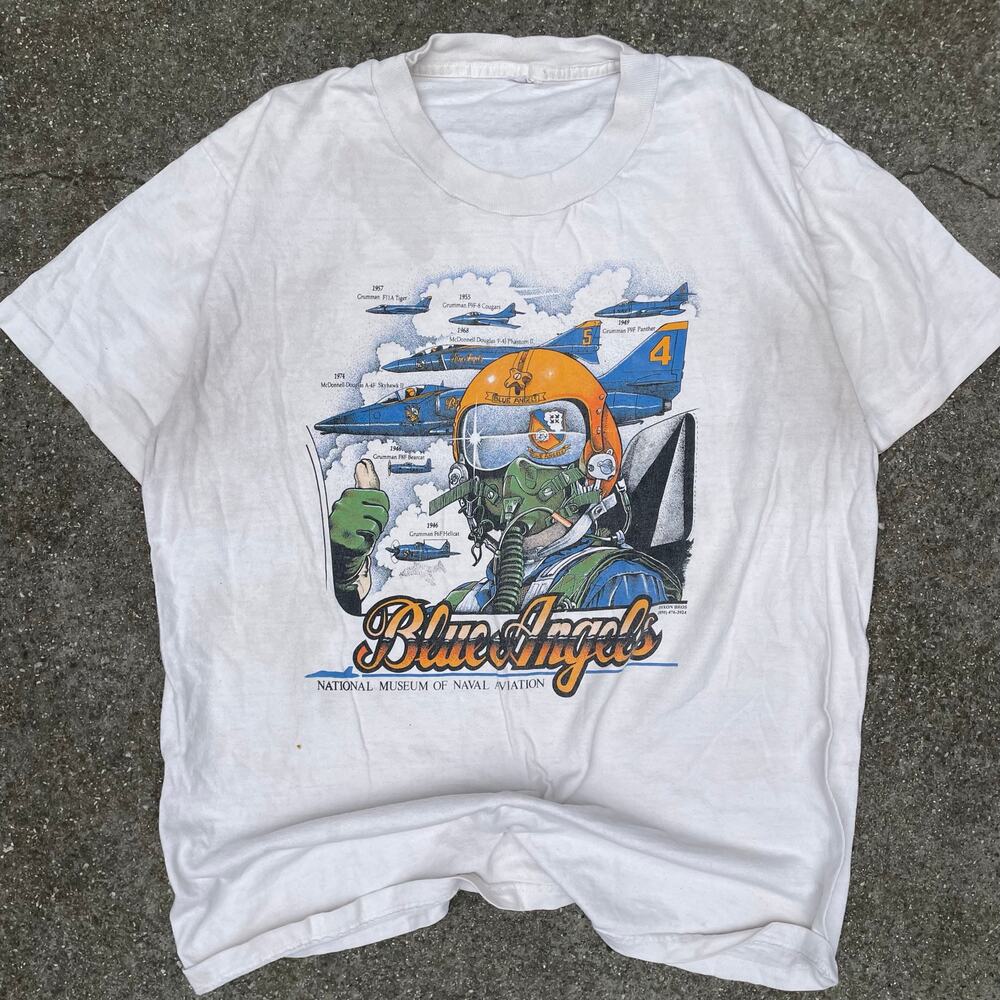 Vintage Blue Eagles Graphic T Shirt Mens Large
